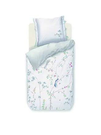 PIP STUDIO | Parure de lit en percale BAMBOO BLOSSOM 70x90cm/140x200cm Kaki | weiss